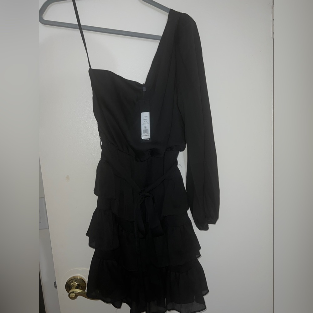 NWT BCBG MazAzria One Shoulder Ruffle Dress